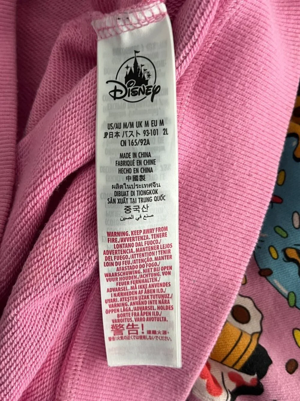 Disneyland Disney Eats Pink Half Zip Pullover Hoodie Hooded Sweatshirt Size M - Picture 10 of 12